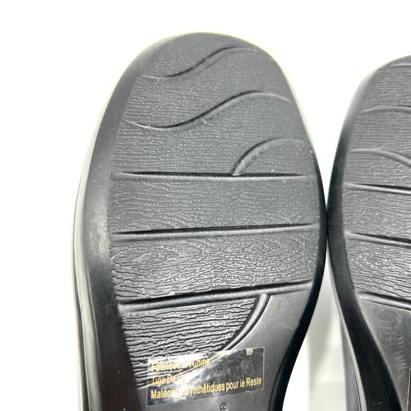 Clarks‎ Womens Size 8 Blue Leather Slip On Comfort Clogs Loafers Shoes - Picture 10 of 15